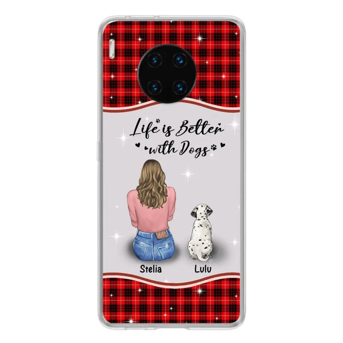 Personalized Dog Mom Phone Case - Upto 5 Dogs -Gift Idea For Dog Owners - Life Is Better With Dogs - Case For Oppo/Xiaomi/Huawei