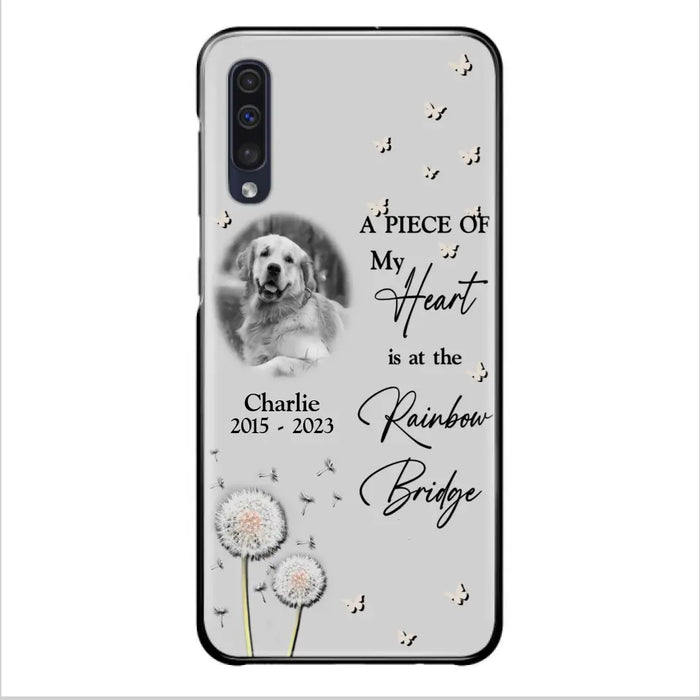 Personalized Memorial Phone Case - Upload Photo - Memorial Gift Idea For Pet Lover - A Piece Of My Heart Is At The Rainbow Bridge - Case For iPhone/Samsung