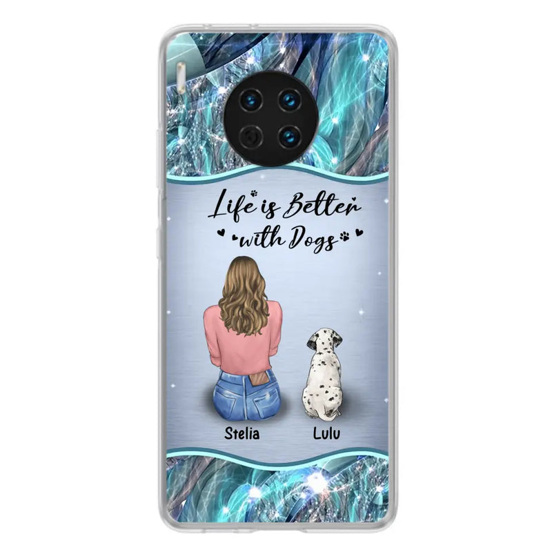 Personalized Dog Mom Phone Case - Up to 4 Dogs - Gift Idea For Dog Owners - Life Is Better With Dogs - Case For Oppo/Xiaomi/Huawei