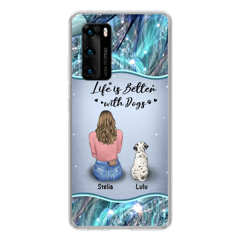 Personalized Dog Mom Phone Case - Up to 4 Dogs - Gift Idea For Dog Owners - Life Is Better With Dogs - Case For Oppo/Xiaomi/Huawei