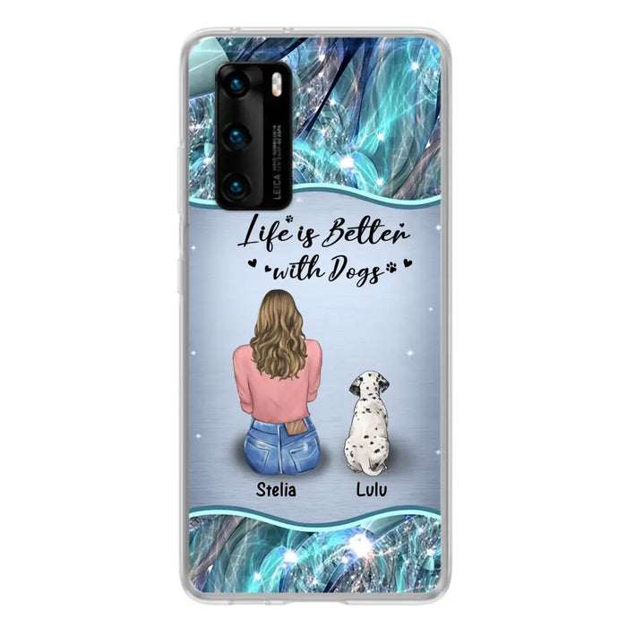 Personalized Dog Mom Phone Case - Upto 4 Dogs -Gift Idea For Dog Owners - Life Is Better With Dogs - Case For Oppo/Xiaomi/Huawei