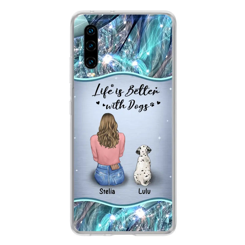 Personalized Dog Mom Phone Case - Up to 4 Dogs - Gift Idea For Dog Owners - Life Is Better With Dogs - Case For Oppo/Xiaomi/Huawei