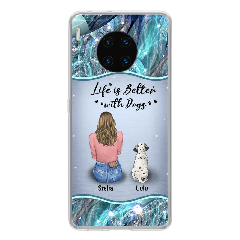 Personalized Dog Mom Phone Case - Up to 4 Dogs - Gift Idea For Dog Owners - Life Is Better With Dogs - Case For Oppo/Xiaomi/Huawei