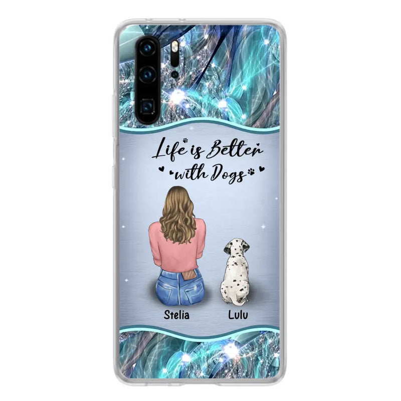 Personalized Dog Mom Phone Case - Up to 4 Dogs - Gift Idea For Dog Owners - Life Is Better With Dogs - Case For Oppo/Xiaomi/Huawei