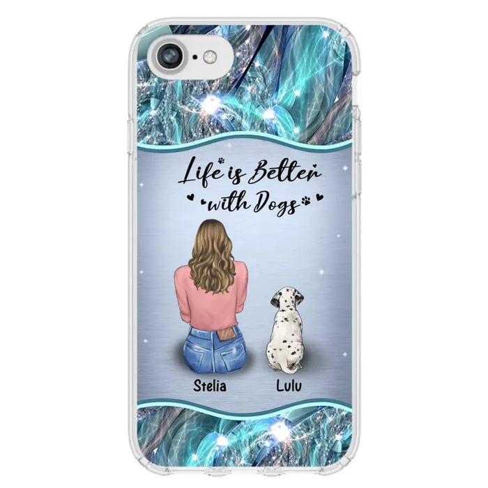 Personalized Dog Mom Phone Case - Upto 4 Dogs -Gift Idea For Dog Owners - Life Is Better With Dogs - Case For iPhone/Samsung