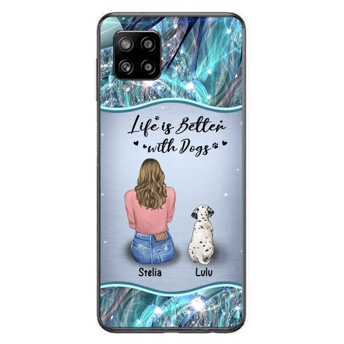 Personalized Dog Mom Phone Case - Upto 4 Dogs -Gift Idea For Dog Owners - Life Is Better With Dogs - Case For iPhone/Samsung