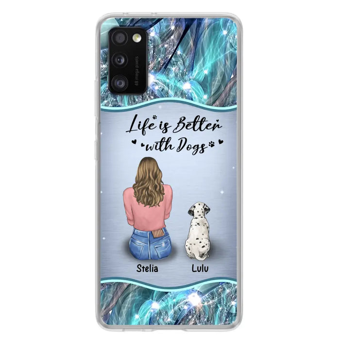 Personalized Dog Mom Phone Case - Upto 4 Dogs -Gift Idea For Dog Owners - Life Is Better With Dogs - Case For iPhone/Samsung