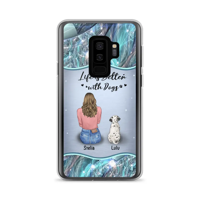 Personalized Dog Mom Phone Case - Upto 4 Dogs -Gift Idea For Dog Owners - Life Is Better With Dogs - Case For iPhone/Samsung