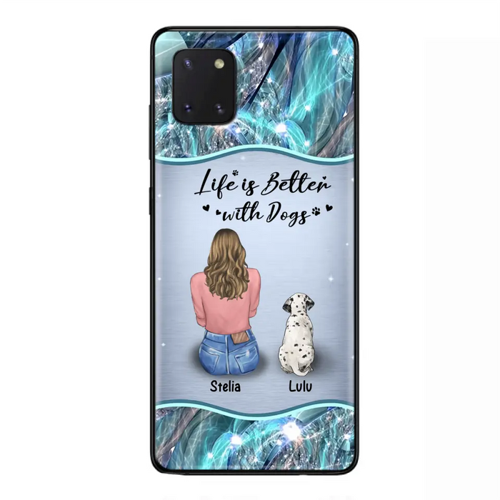 Personalized Dog Mom Phone Case - Upto 4 Dogs -Gift Idea For Dog Owners - Life Is Better With Dogs - Case For iPhone/Samsung