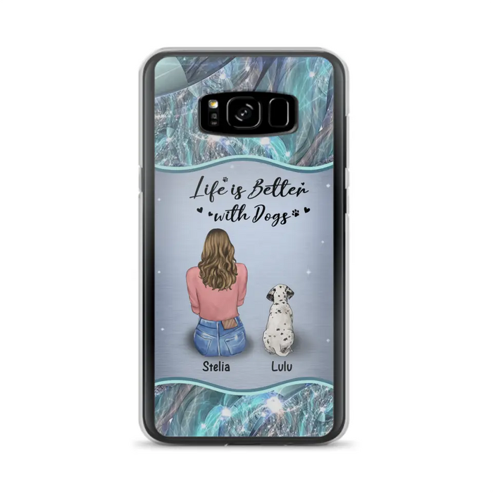 Personalized Dog Mom Phone Case - Upto 4 Dogs -Gift Idea For Dog Owners - Life Is Better With Dogs - Case For iPhone/Samsung