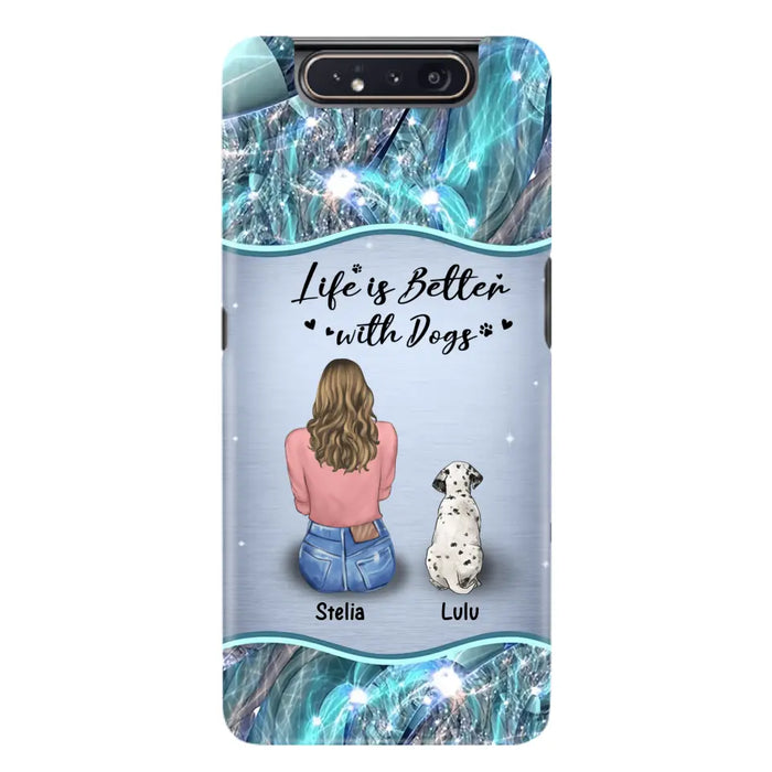 Personalized Dog Mom Phone Case - Upto 4 Dogs -Gift Idea For Dog Owners - Life Is Better With Dogs - Case For iPhone/Samsung