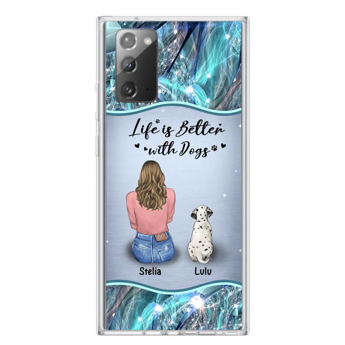 Personalized Dog Mom Phone Case - Upto 4 Dogs -Gift Idea For Dog Owners - Life Is Better With Dogs - Case For iPhone/Samsung