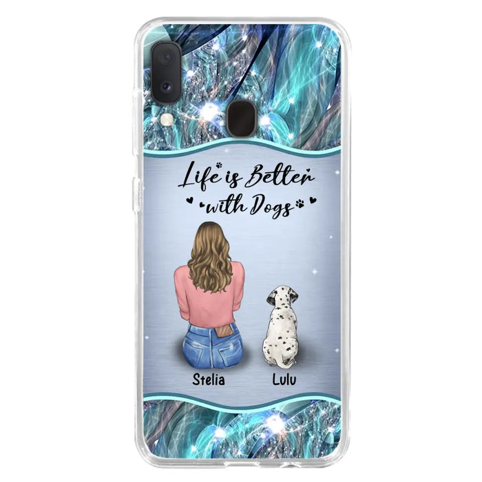 Personalized Dog Mom Phone Case - Upto 4 Dogs -Gift Idea For Dog Owners - Life Is Better With Dogs - Case For iPhone/Samsung