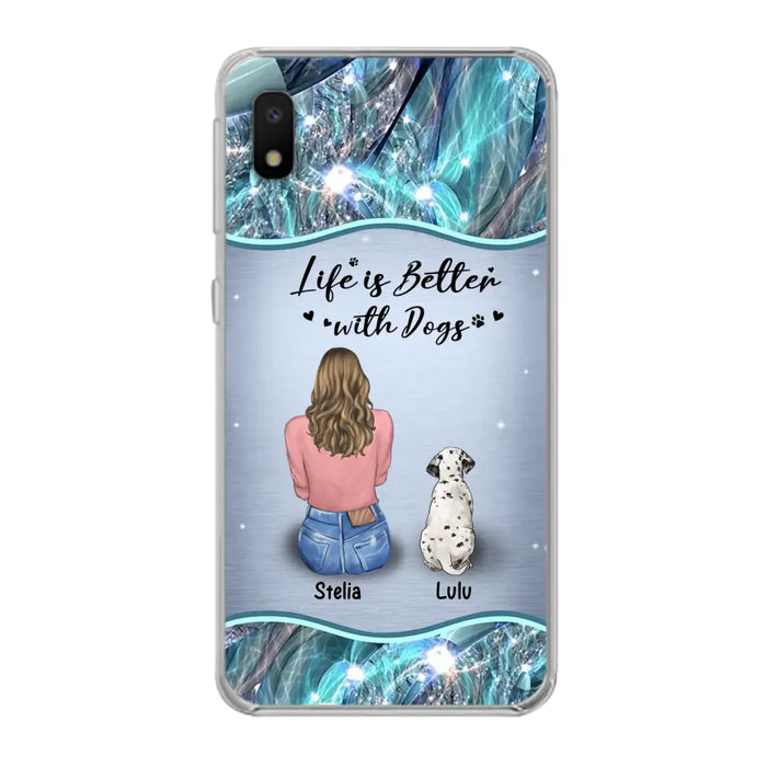 Personalized Dog Mom Phone Case - Upto 4 Dogs -Gift Idea For Dog Owners - Life Is Better With Dogs - Case For iPhone/Samsung