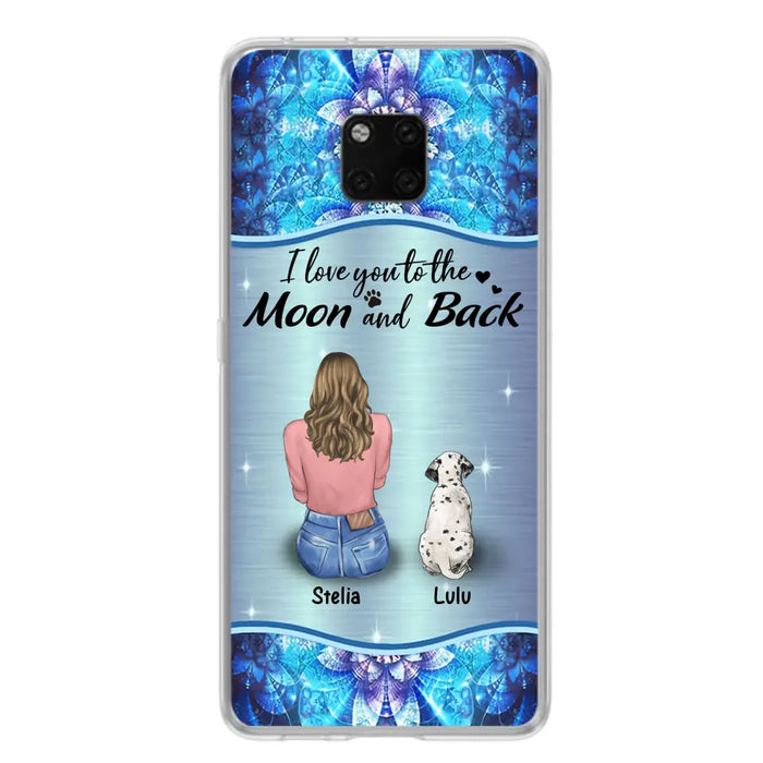 Personalized Dog Mom Phone Case - Upto 4 Dogs -Gift Idea For Dog Owners - I Love You To The Moon And Back - Case For Oppo/Xiaomi/Huawei