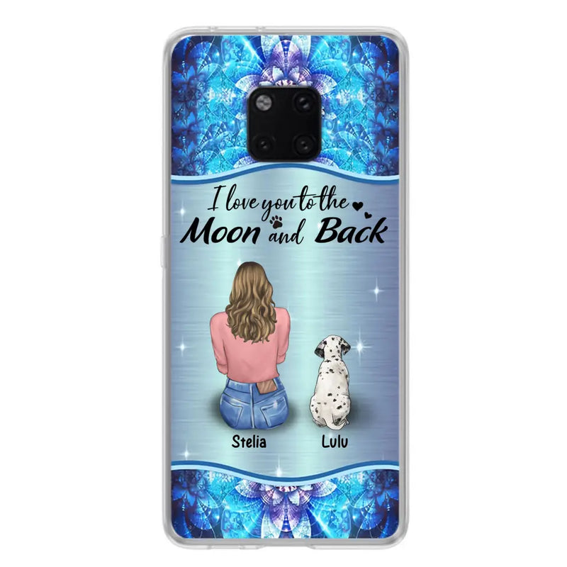 Personalized Dog Mom Phone Case - Up to 4 Dogs - Gift Idea For Dog Owners - I Love You To The Moon And Back - Case For Oppo/Xiaomi/Huawei