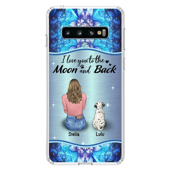 Personalized Dog Mom Phone Case - Upto 4 Dogs -Gift Idea For Dog Owners - I Love You To The Moon And Back - Case For iPhone/Samsung