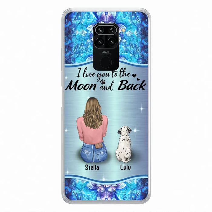 Personalized Dog Mom Phone Case - Upto 4 Dogs -Gift Idea For Dog Owners - I Love You To The Moon And Back - Case For Oppo/Xiaomi/Huawei