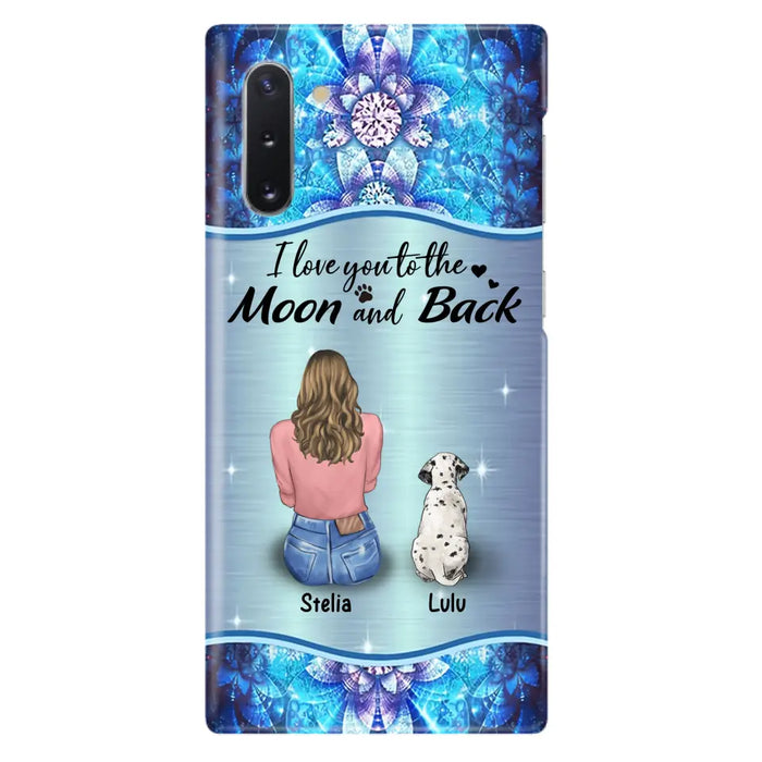 Personalized Dog Mom Phone Case - Upto 4 Dogs -Gift Idea For Dog Owners - I Love You To The Moon And Back - Case For iPhone/Samsung