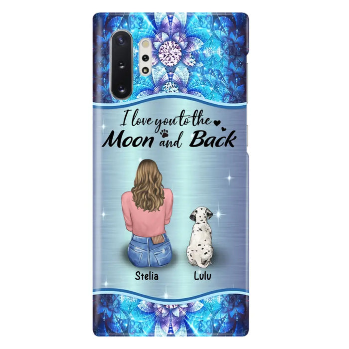 Personalized Dog Mom Phone Case - Upto 4 Dogs -Gift Idea For Dog Owners - I Love You To The Moon And Back - Case For iPhone/Samsung