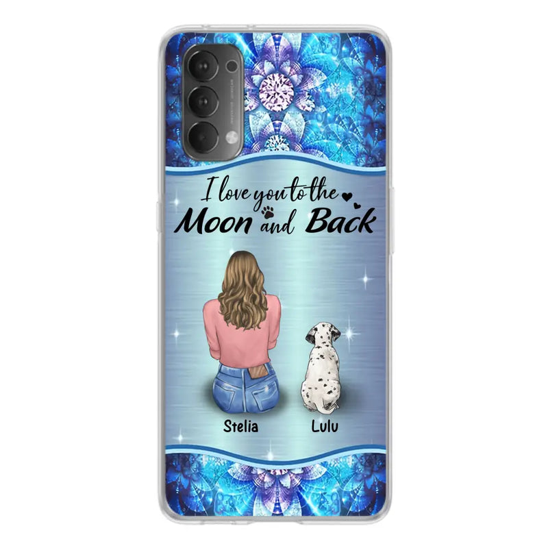 Personalized Dog Mom Phone Case - Up to 4 Dogs - Gift Idea For Dog Owners - I Love You To The Moon And Back - Case For Oppo/Xiaomi/Huawei