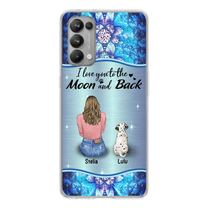 Personalized Dog Mom Phone Case - Up to 4 Dogs - Gift Idea For Dog Owners - I Love You To The Moon And Back - Case For Oppo/Xiaomi/Huawei