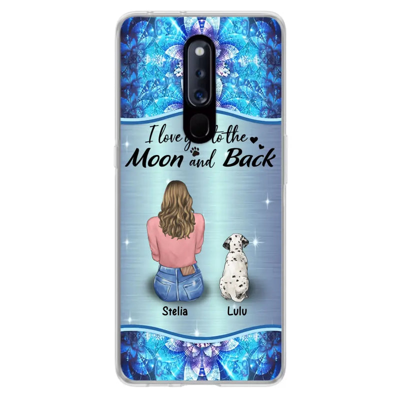 Personalized Dog Mom Phone Case - Up to 4 Dogs - Gift Idea For Dog Owners - I Love You To The Moon And Back - Case For Oppo/Xiaomi/Huawei