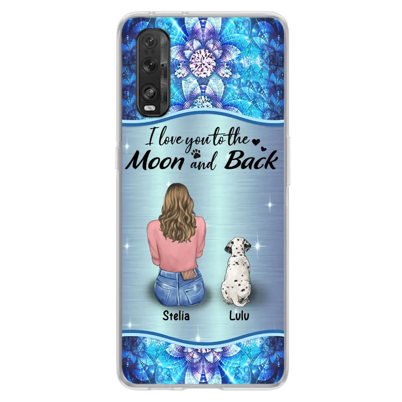 Personalized Dog Mom Phone Case - Up to 4 Dogs - Gift Idea For Dog Owners - I Love You To The Moon And Back - Case For Oppo/Xiaomi/Huawei