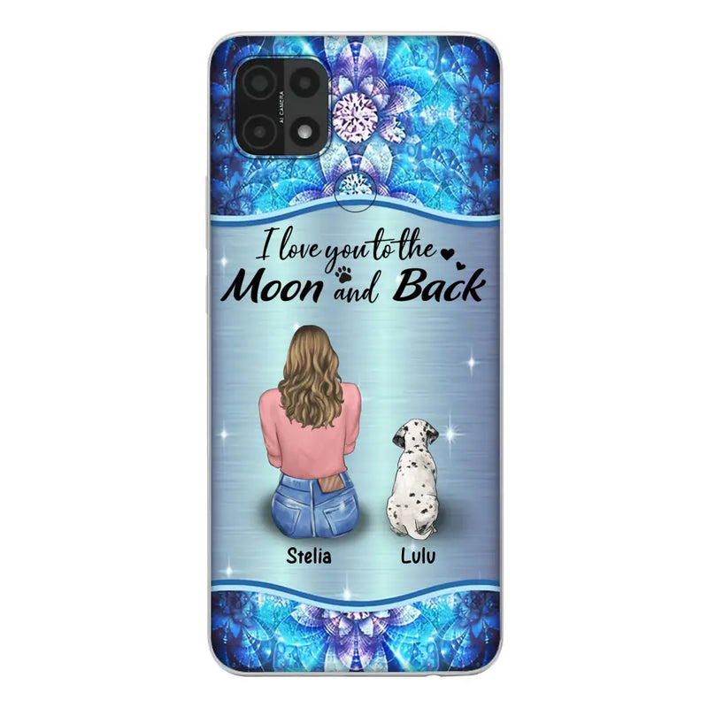 Personalized Dog Mom Phone Case - Up to 4 Dogs - Gift Idea For Dog Owners - I Love You To The Moon And Back - Case For Oppo/Xiaomi/Huawei