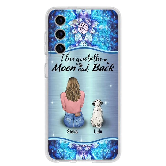 Personalized Dog Mom Phone Case - Upto 4 Dogs -Gift Idea For Dog Owners - I Love You To The Moon And Back - Case For iPhone/Samsung