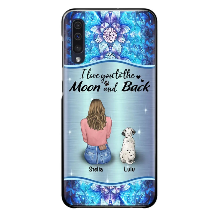 Personalized Dog Mom Phone Case - Upto 4 Dogs -Gift Idea For Dog Owners - I Love You To The Moon And Back - Case For iPhone/Samsung