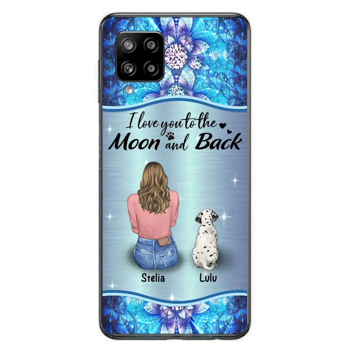 Personalized Dog Mom Phone Case - Upto 4 Dogs -Gift Idea For Dog Owners - I Love You To The Moon And Back - Case For iPhone/Samsung