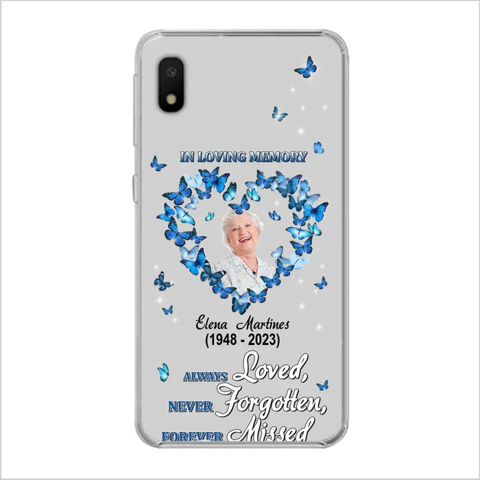 Personalized Memorial Phone Case - Upload Photo - Memorial Gift Idea For Family Member - Always Loved Never Forgotten Forever Missed  - Case For iPhone/Samsung