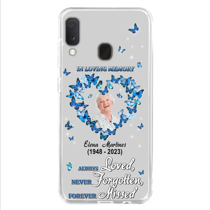 Personalized Memorial Phone Case - Upload Photo - Memorial Gift Idea For Family Member - Always Loved Never Forgotten Forever Missed  - Case For iPhone/Samsung