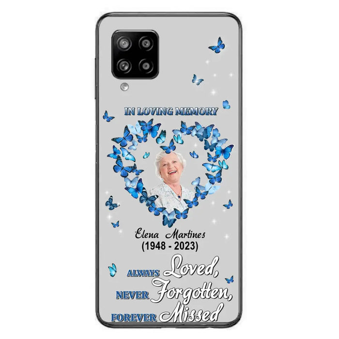 Personalized Memorial Phone Case - Upload Photo - Memorial Gift Idea For Family Member - Always Loved Never Forgotten Forever Missed  - Case For iPhone/Samsung