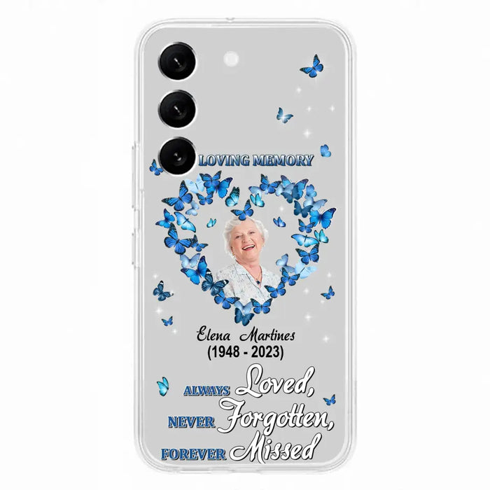 Personalized Memorial Phone Case - Upload Photo - Memorial Gift Idea For Family Member - Always Loved Never Forgotten Forever Missed  - Case For iPhone/Samsung