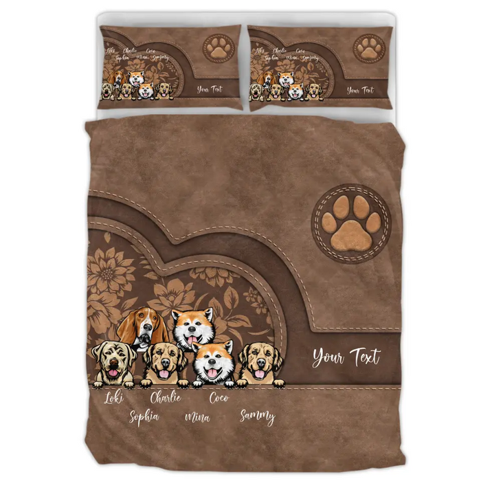 Custom Personalized Dog Mom Quilt Bed Sets - Upto 6 Dogs - Gift for Dog Lovers