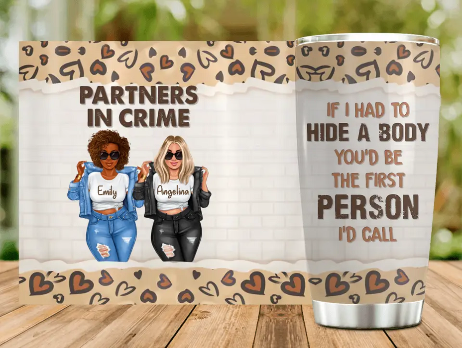 Custom Personalized Besties Tumbler - Gift Idea For Friends/Sisters/Besties - Partners In Crime