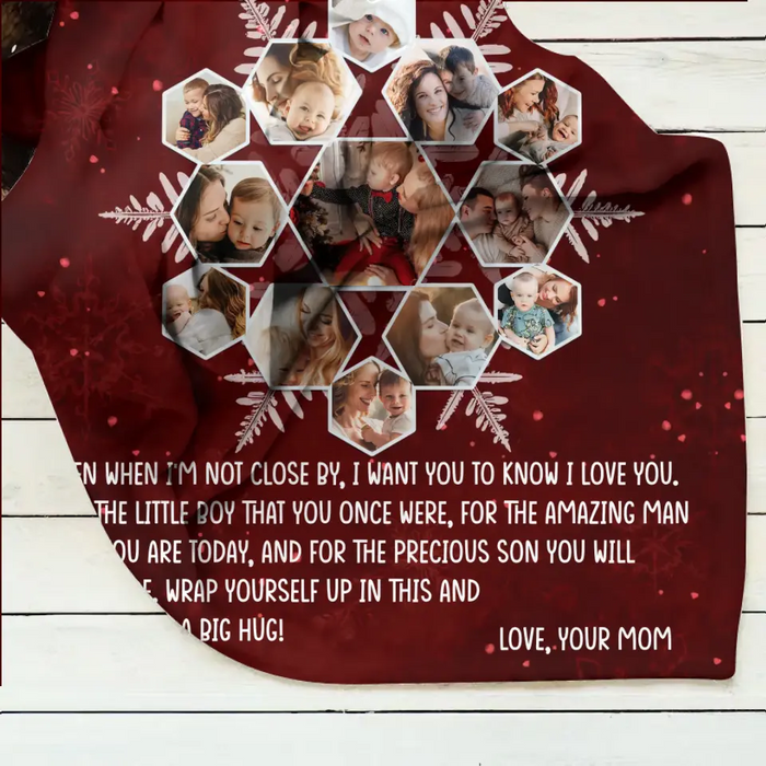 Custom Personalized To My Son Photo Quilt/ Single Layer Fleece Blanket - Gift Idea For Son - Upload Photo - Consider It A Big Hug