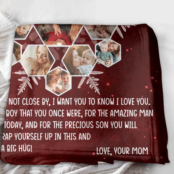 Custom Personalized To My Son Photo Quilt/ Single Layer Fleece Blanket - Gift Idea For Son - Upload Photo - Consider It A Big Hug