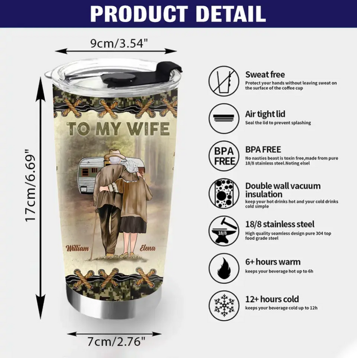 Personalized Old Couple Tumbler - Christmas Gift Idea For Couple/ Husband/ Wife - To My Wife