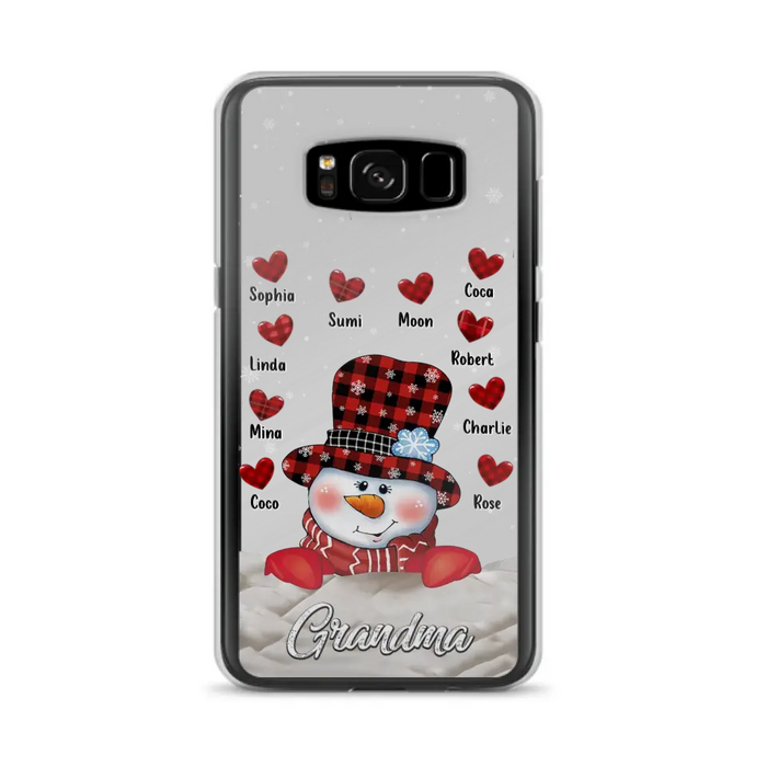 Personalized Snowman Grandma Phone Case - Christmas Gift Idea For Grandma - Up to 10 Kids - Case For iPhone/Samsung