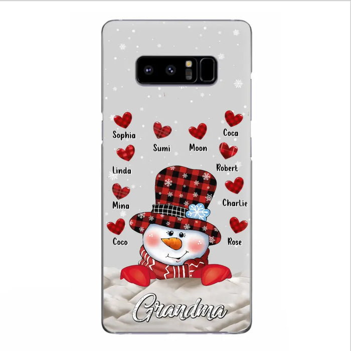 Personalized Snowman Grandma Phone Case - Christmas Gift Idea For Grandma - Up to 10 Kids - Case For iPhone/Samsung