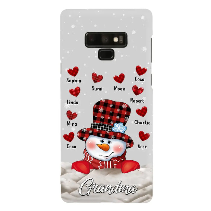 Personalized Snowman Grandma Phone Case - Christmas Gift Idea For Grandma - Up to 10 Kids - Case For iPhone/Samsung