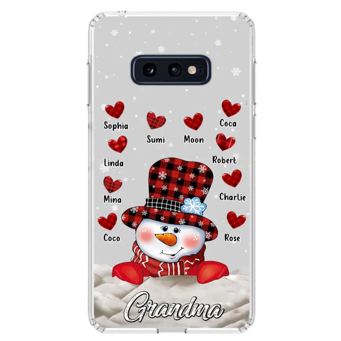 Personalized Snowman Grandma Phone Case - Christmas Gift Idea For Grandma - Up to 10 Kids - Case For iPhone/Samsung