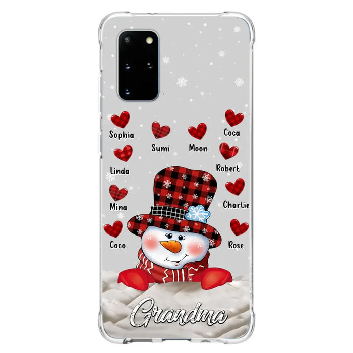 Personalized Snowman Grandma Phone Case - Christmas Gift Idea For Grandma - Up to 10 Kids - Case For iPhone/Samsung