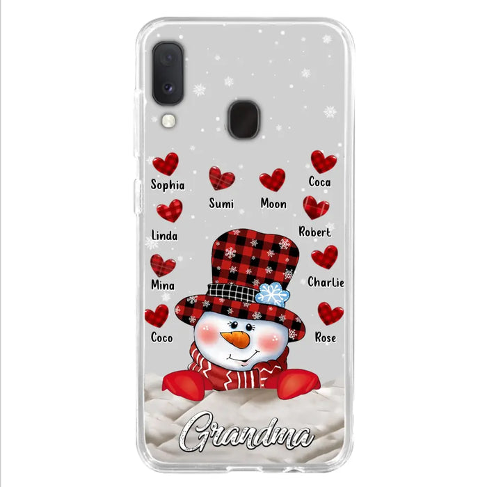 Personalized Snowman Grandma Phone Case - Christmas Gift Idea For Grandma - Up to 10 Kids - Case For iPhone/Samsung