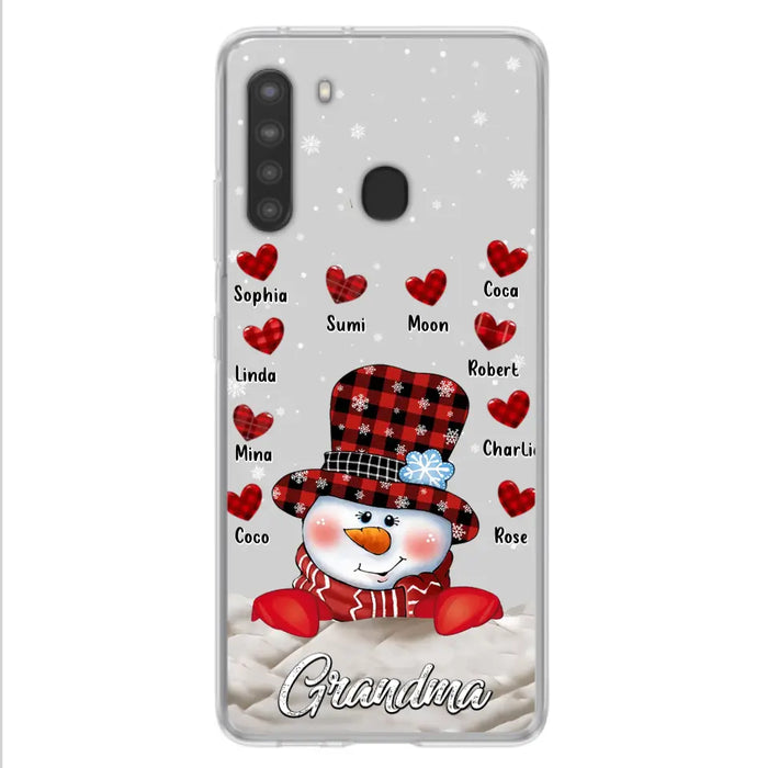 Personalized Snowman Grandma Phone Case - Christmas Gift Idea For Grandma - Up to 10 Kids - Case For iPhone/Samsung