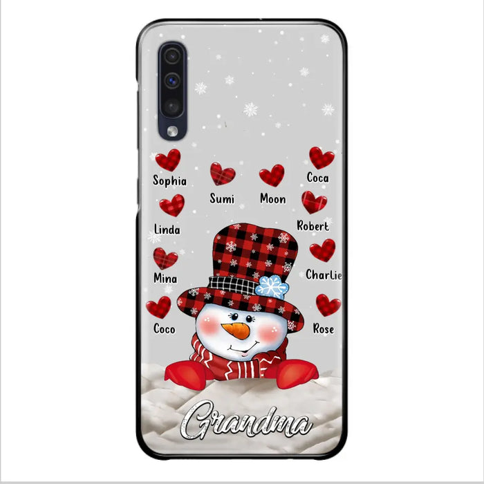 Personalized Snowman Grandma Phone Case - Christmas Gift Idea For Grandma - Up to 10 Kids - Case For iPhone/Samsung