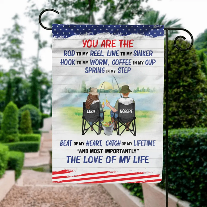 Custom Personalized Fishing Couple Flag - Gift Idea for Couple - You Are The Rod To My Reel